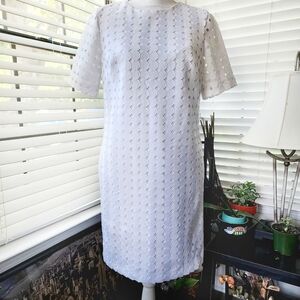 Banana Republic White Tiered Sheath Dress